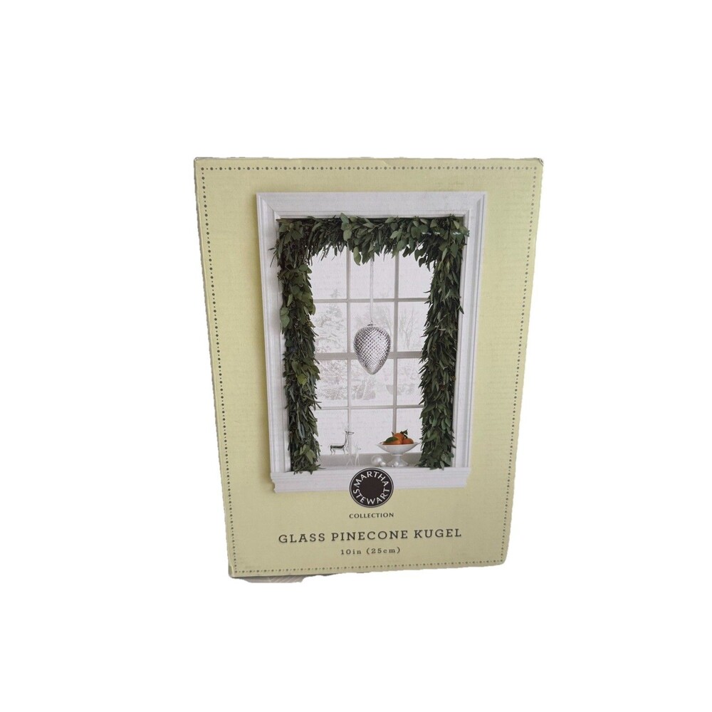 Martha Stewart Collection Large 10” Glass Kugel Christmas Ornament Pinecone